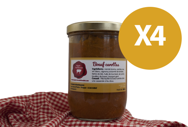 Boeuf Braisé aux carottes 800g X4 Boeuf Braisé aux carottes 800g X4