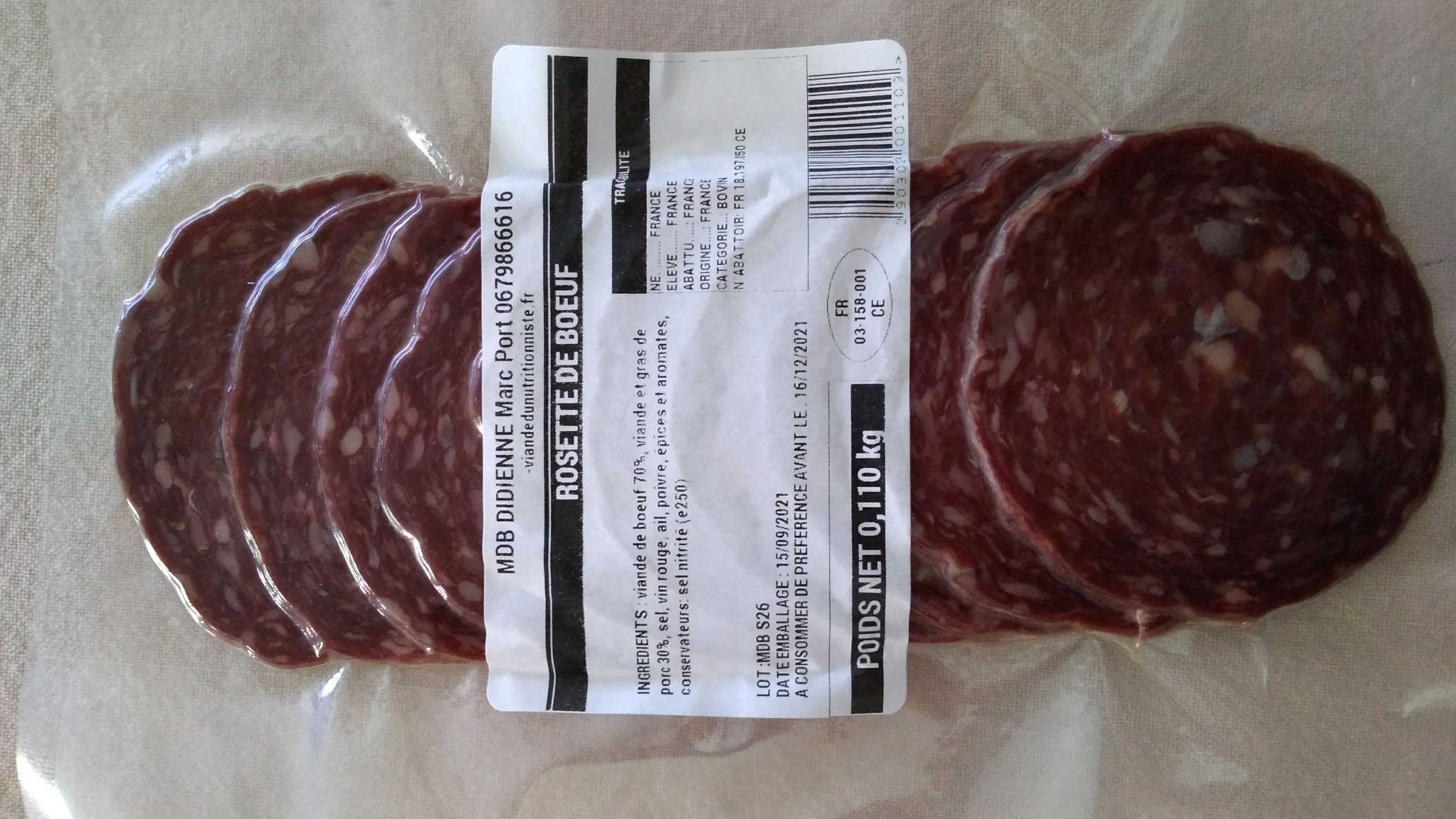 Rosette de boeuf environ 100 g Rosette de boeuf environ 100 g